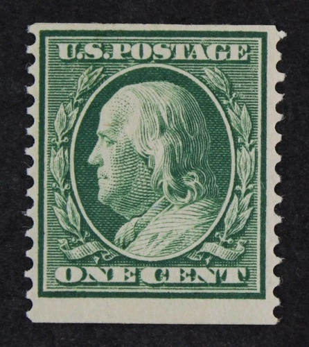 CKStamps: US Stamps Collection Scott#387 1c Franklin Mint H OG 24 1/2mm