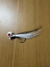 Ain’t Gotta Be Pretty Co: White & Black Bucktail Jig: Head 3/8oz White: 1 Count