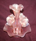 Fenton 4 Horn Velva Satin Pink Rose Stretch Epergne