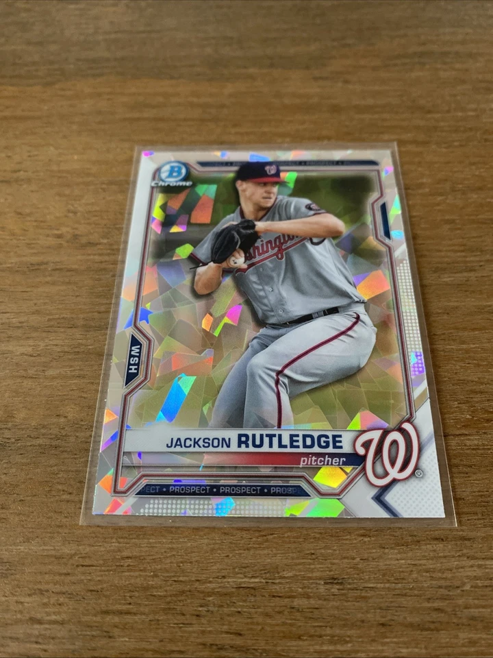 2021 Bowman - Chrome Prospects - Jackson Rutledge - Atomic Refractor Parallel - Image 2 of 4