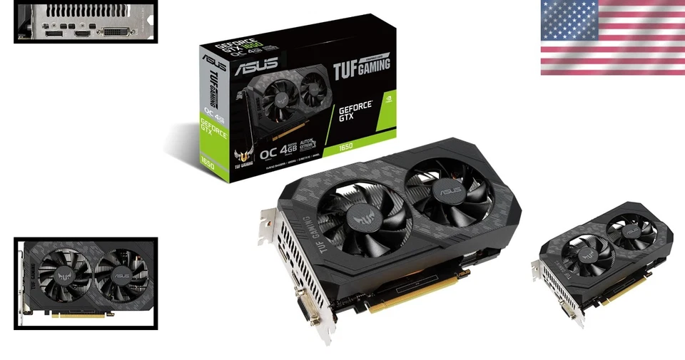 Compact Nvidia GTX 1650 TUF Gaming 4GB OC Video Card – 4096x2160 Resolution - Image 2 of 4