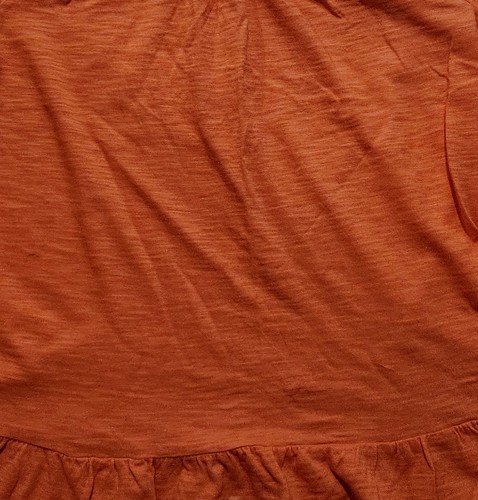 OLD NAVY STRETCHY SIZE LARGE ORANGE FRILLY STRETCHY TOP BLOUSE SHIRT GIRLS - Picture 4 of 9
