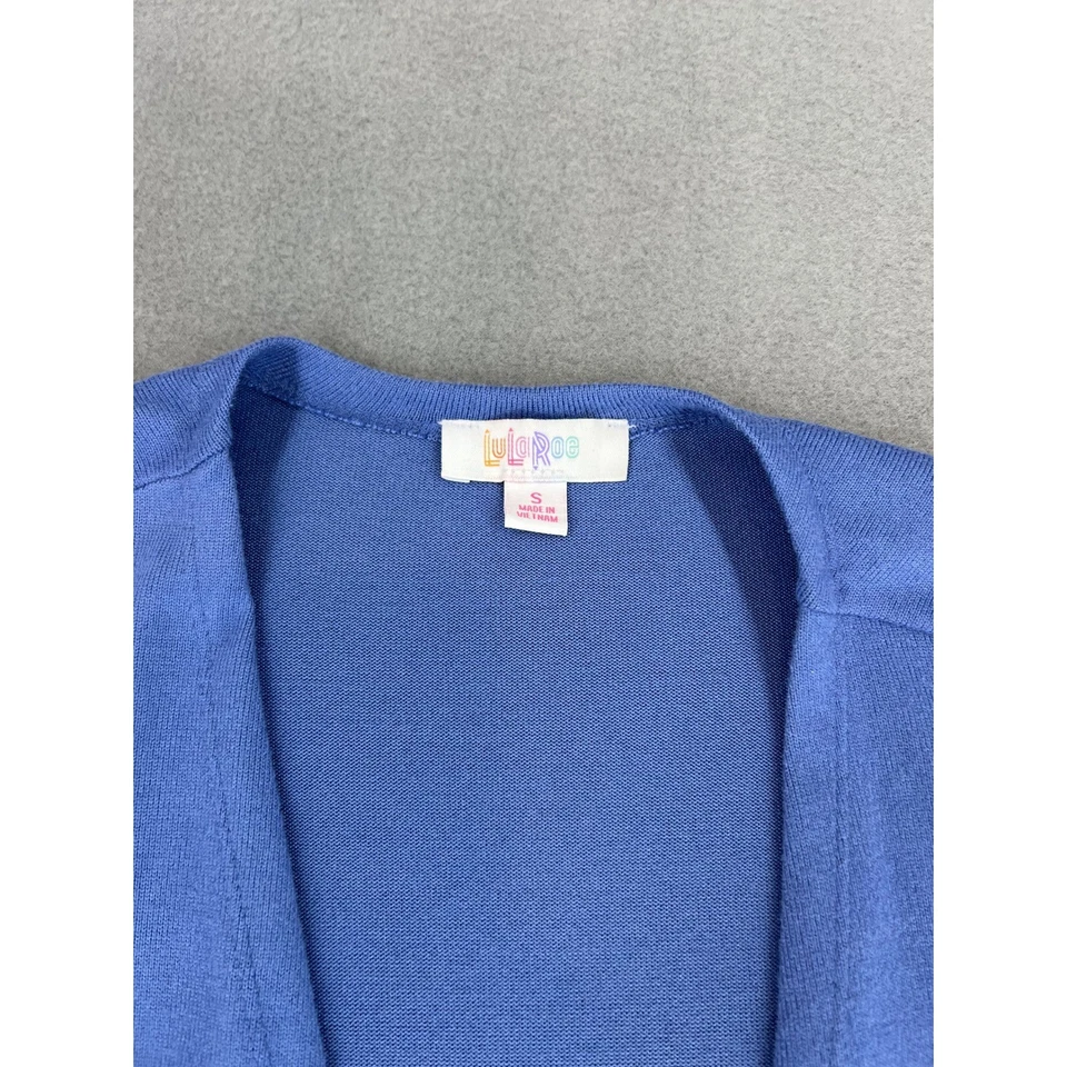 Cárdigan de mujer LuLaRoe azul frente abierto manga larga con bolsillos Foto 2 de 4