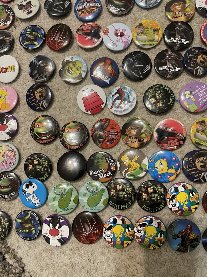 Vintage 1980s Pin Badge Badges Bands Round Button Badge Collection Lot of 373 - Image 4 of 4