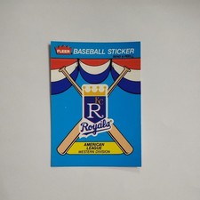 1989 Kansas City Royals Fleer Team Sticker Baseball Card NM
