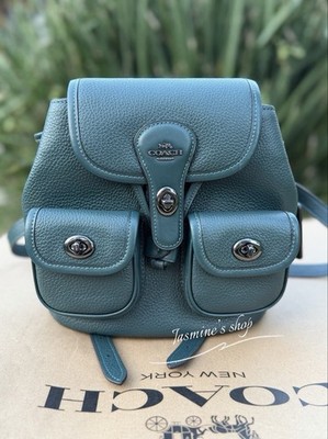 NWT Coach Hadley Backpack Leather Dark teal/black CBH09 | eBay