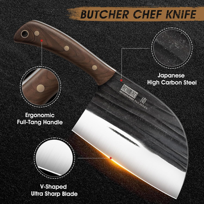 Professional Butcher Knife - Razor-Sharp Stainless Steel Blade Meat Cutting Knife 500x500