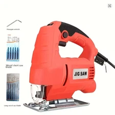 710W Electric Jig Saw 6-Speed Adjustable Multifunctional Power Tool, Red