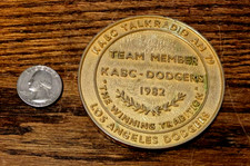 1982 LA Dodgers KABC Team Member 3" Brass Coaster - Vico
