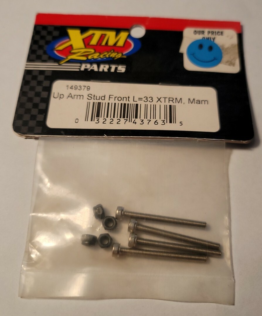 XTM Racing Front Stud Screw and Nut for Upper Arm 33mm XTRM