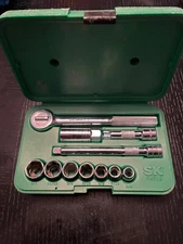 S-K SK Professional 94512 3/8" Dr. 6 PT. Standard SAE Socket Set Blow Molded Box