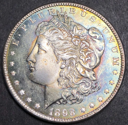 1898-O $1 GEM BU ++Toned Morgan Silver Dollar - Pretty Toning,high Grade!!