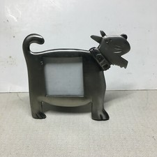 Dog Picture Frame , Pewter Metal .
