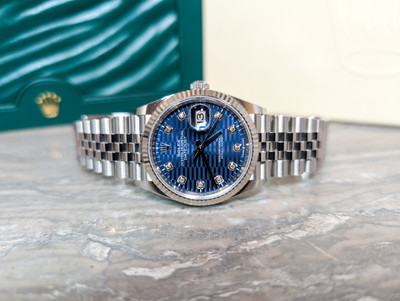 Rolex Datejust 2024 Motif Diamond Dial Blue Box Papers 126234  Unworn Watch