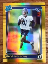 Racey McMath 2021 Donruss Gold Holo Press Proof Premium Stock Rated Rookie  