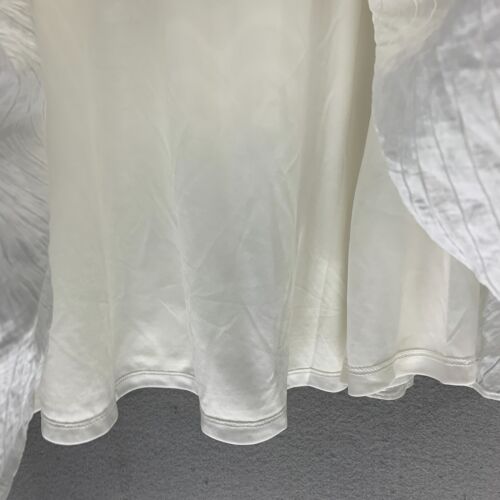 Nine West Womens Cold Off Shoulder Puff Sleeve Tie Waist Mini Dress L NWT White - Picture 5 of 12