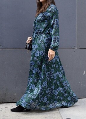 banana republic blue floral maxi dress Olivia Palermo Long Small 🩵 #macysstylecrew #iworkatmacys dress