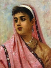 Oil painting Raja Ravi Varma Portrait of a Parsee Lady Raja Ravi Varma Portrait