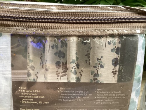NWT ALLEN & ROTH PAIR FLORAL PANELS/CURTAINS - Picture 6 of 8