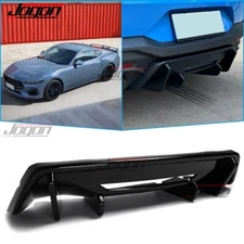 Black Rear Diffuser Bumper Lower Valance Guard Trim For Ford Mustang S650 GT 24+