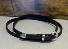 Unbranded Fashion Black Thin Adjustable Womens Skinny Belt 44-inches