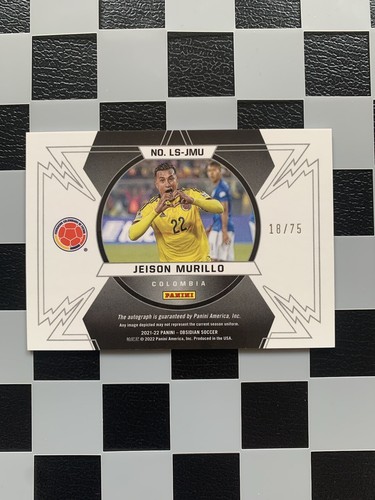 2021-22 Panini Obsidian Lightning Strike Auto Jeison Murillo Purple /75 Colombia - Bild 2 von 2