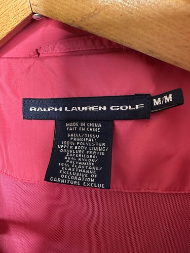 Ralph Lauren Golf Windbreaker Jacket Size Medium Hot Pink Full Zip Pockets - Picture 16 of 18