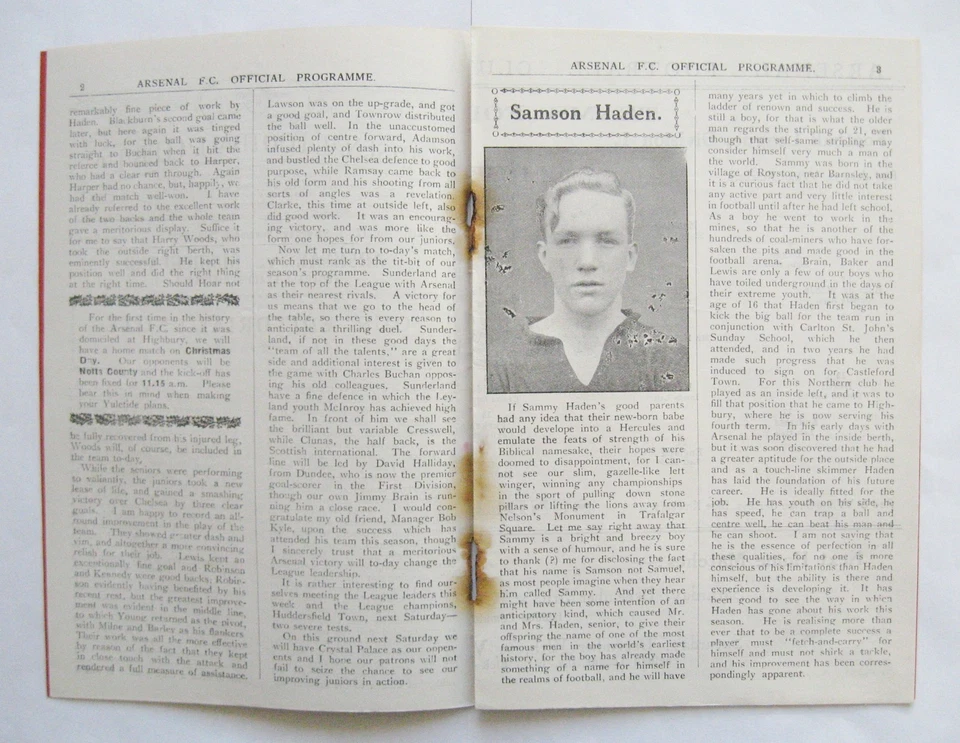 ARSENAL v SUNDERLAND 1925/1926 *Good Condition Football Programme* - Image 3 of 4