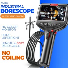 10FT/5/3.3ft Borescope Endoscope 2-Way Articulating 4.3" IPS 8X Zoom 6.3mm Lens