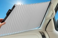 Dash Designs Universal Fit Retractable Shade Auto Windshield Sunshade Silver