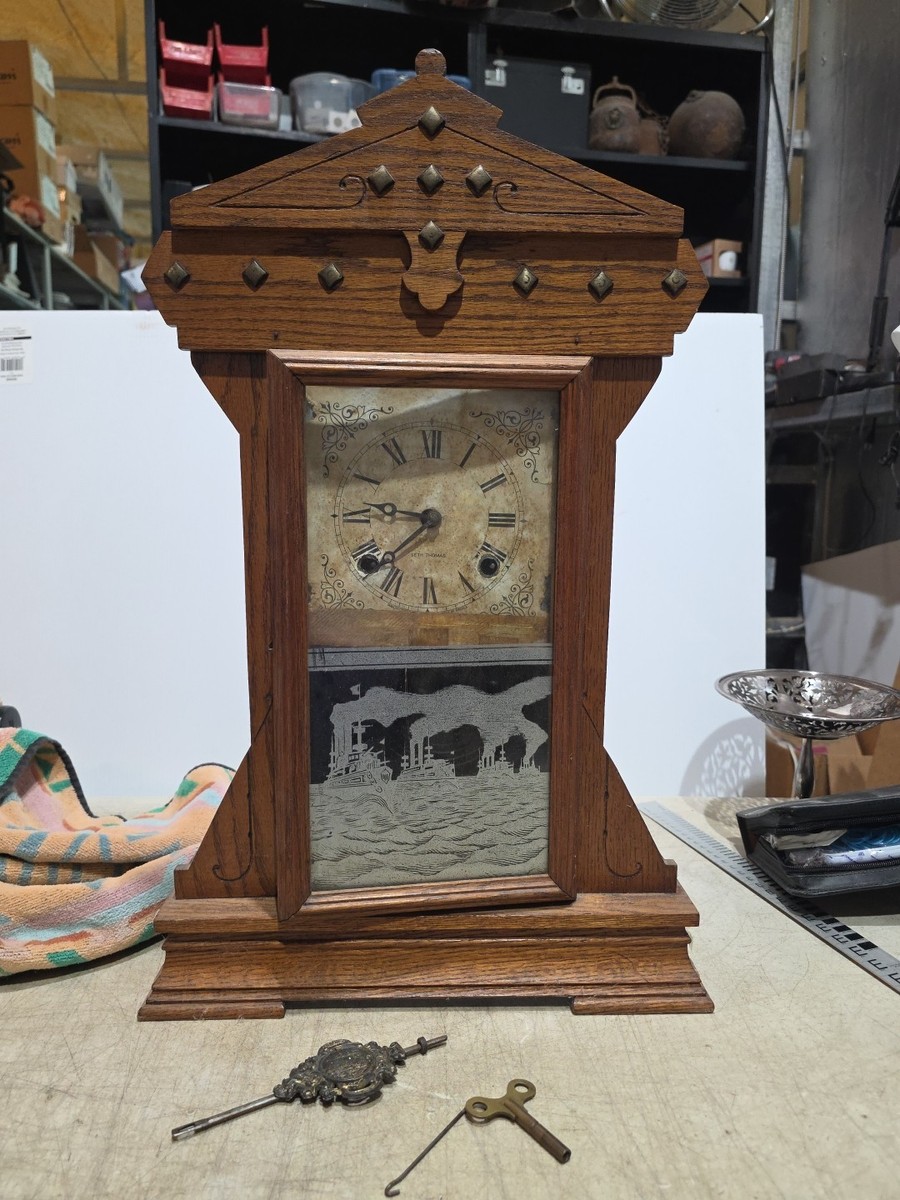 Seth Thomas White Fleet No.298B Peace Clock PARTS OR REPAIR ONLY