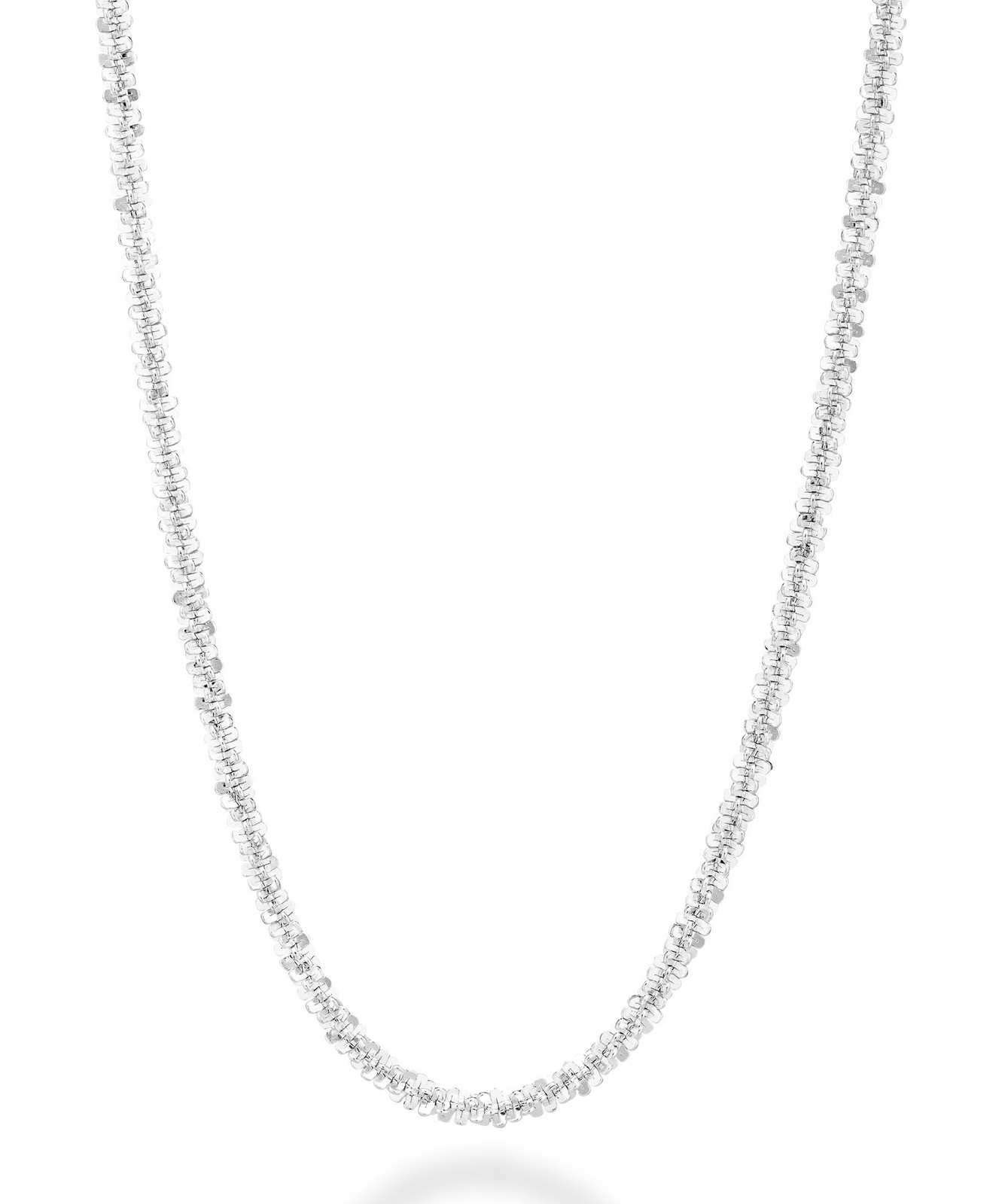Italian 925 Sterling Silver or 18K Gold Plated Silver Twisted Sparkle Chain Neck