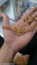 Indian Bollywood Gold Plated Kundan Choker Bridal Necklace Earrings Jewelry Set