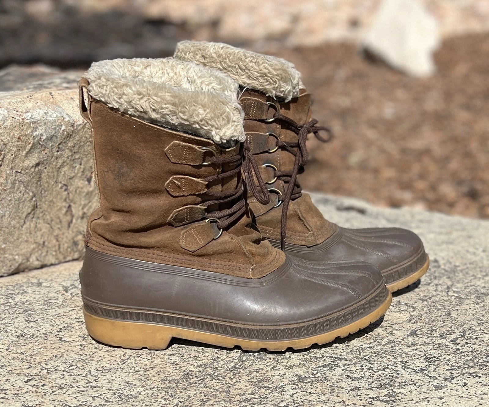 Sorel Kaufman Caribou Men's 10 Winter Boots Wool Lined Made in Canada Vintage
