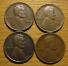 LOT OF (4) 1924 D DENVER LINCOLN WHEAT CENTS FROM PENNY COLLECTION SET COINS