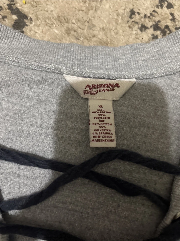 Sudadera para mujer Arizona talla XLG con cordones recortada gris Foto 2 de 3