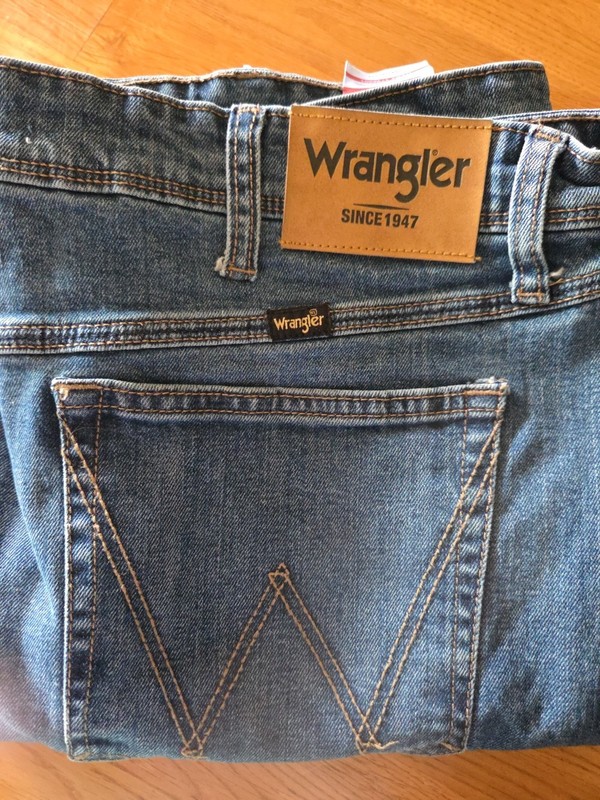 Wrangler Mens Classic Straight Jeans Blue Pockets Regular Fit Denim 36×29