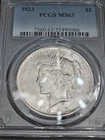 1923 Philadelphia Peace Silver Dollar $1 PCGS MS63