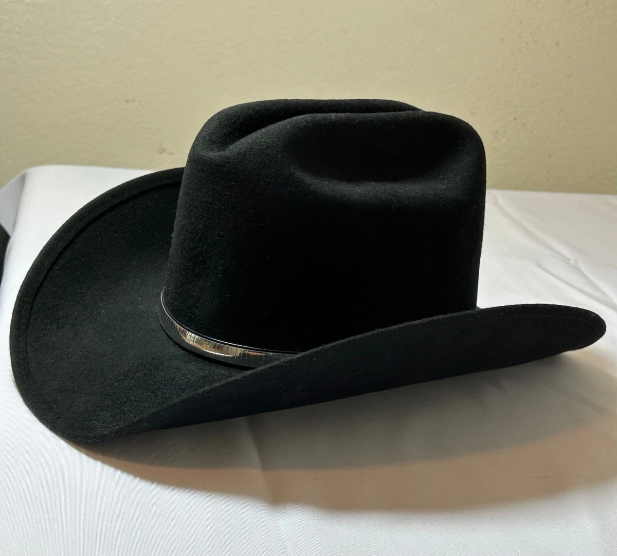 Chapeau Fedora Vintage Golden Gate Co - Laine Noire - Taille S - Style Cowboy/Western