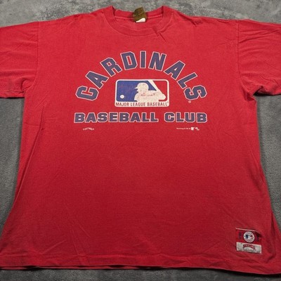 Vintage St. Louis Cardinals T-Shirt Mens XL Red Nutmeg Mills Baseball MLB Club