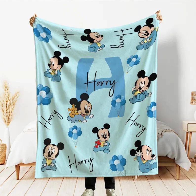 Personalized Disney Baby Mickey Mouse Fleece Blanket