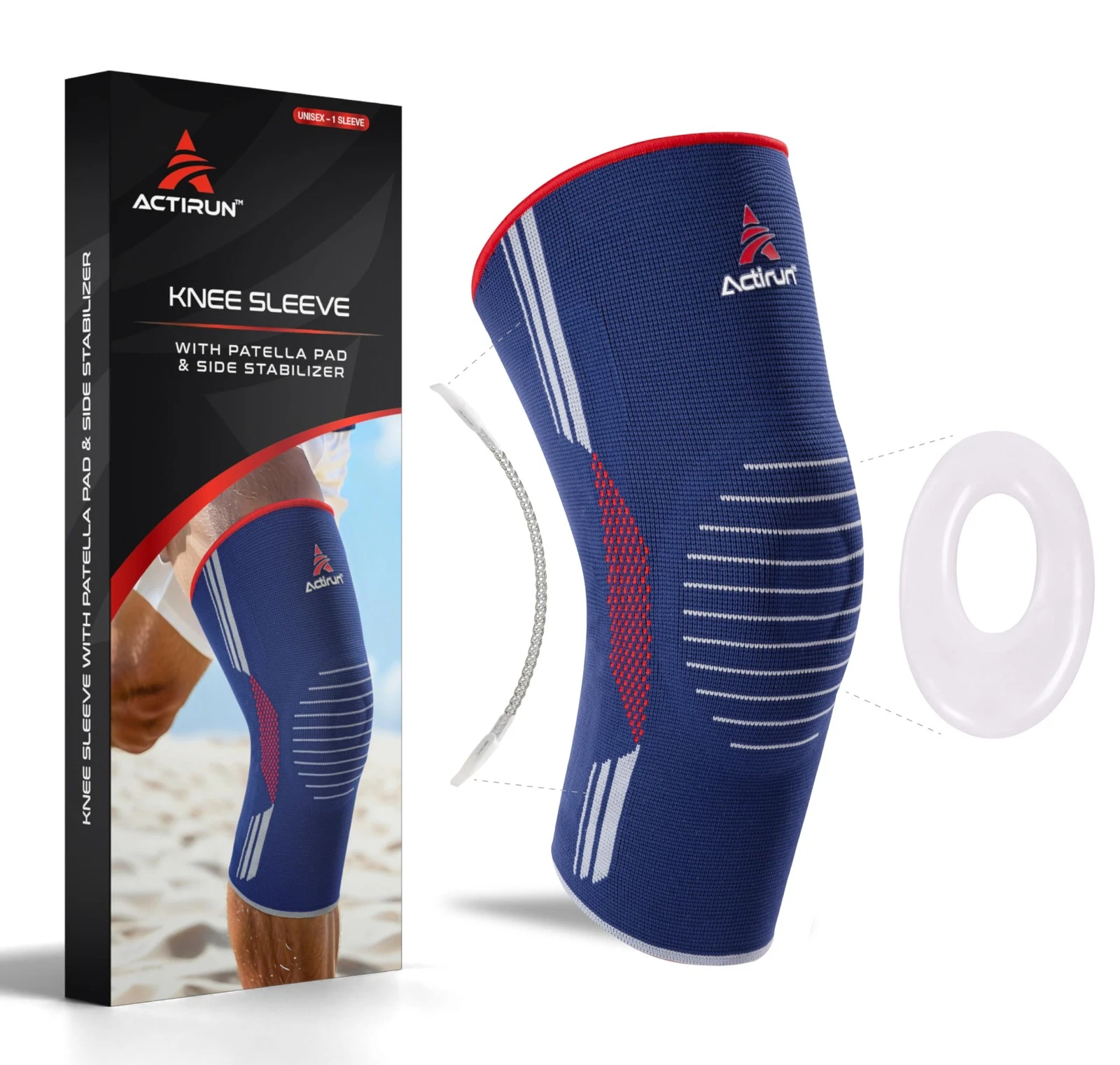 Knee Sleeve With Patella Gel Pad & Side Stabilizers Compression Support
Opens in a new window or tab