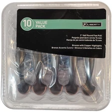(10) Liberty Half-Round Foot Pull. Cabinet Handle Bronze w/ Copper Highlights