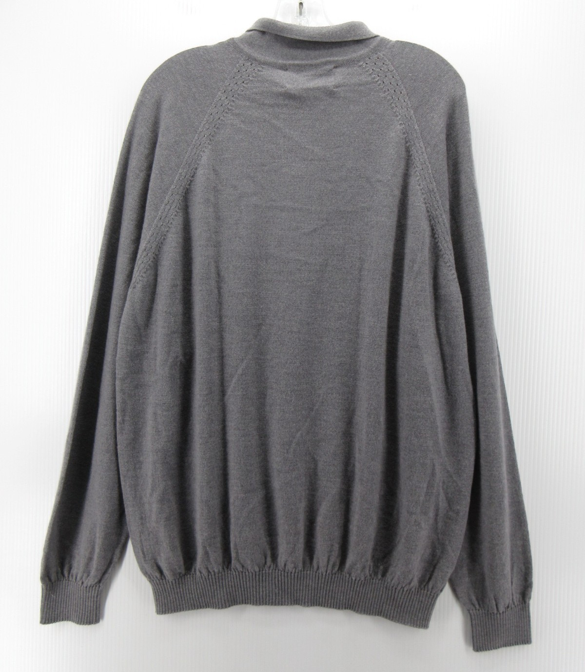 Peregrine Sweater Men XL Gray Wool Polo Pullover Minimalist Logo England NEW