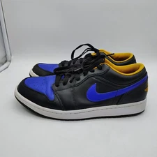 Nike Air Jordan 1 Low 'Lakers' Black-Dark Concord Taxi Size 11.5 [553558-075]