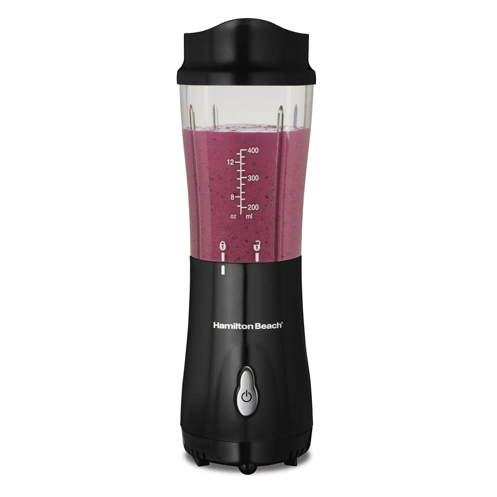 Hamilton Beach Personal Blender for Smoothies 14 oz Travel Lid Black NEW 51101