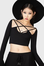 KILLSTAR Celestial Night Crop Top In Black