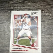 Panini 2018 Score Baker Mayfield Rookie Football Card #351 Oklahoma Sooners. rookie card picture