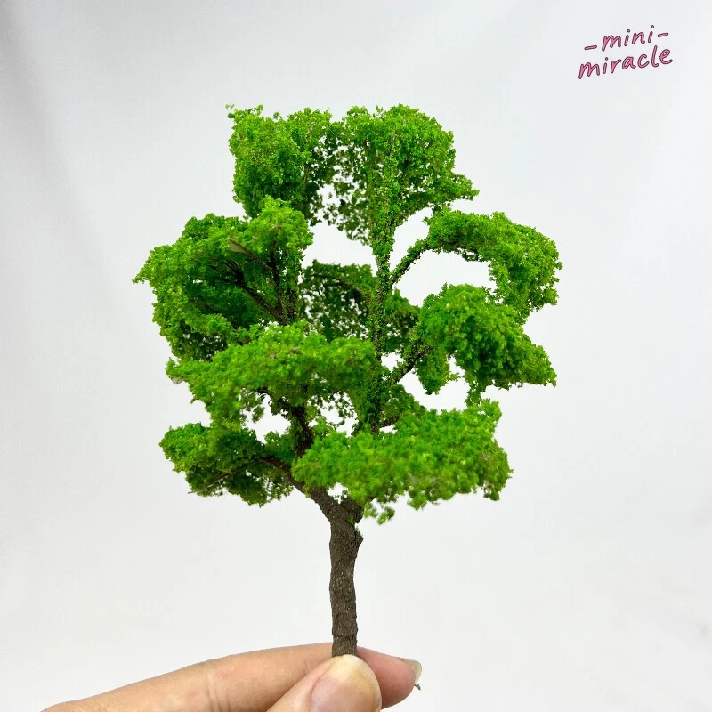 10-14cm HO/OO Scale 2PC Miniature Street Trees Spring Forest Green Model Scenery - Image 2 of 2