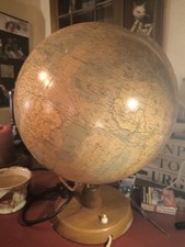 GROSSER DDR Leuchtglobus (40cm) Räth Leipzig | 70er Jahre | Echtholz-Fuß